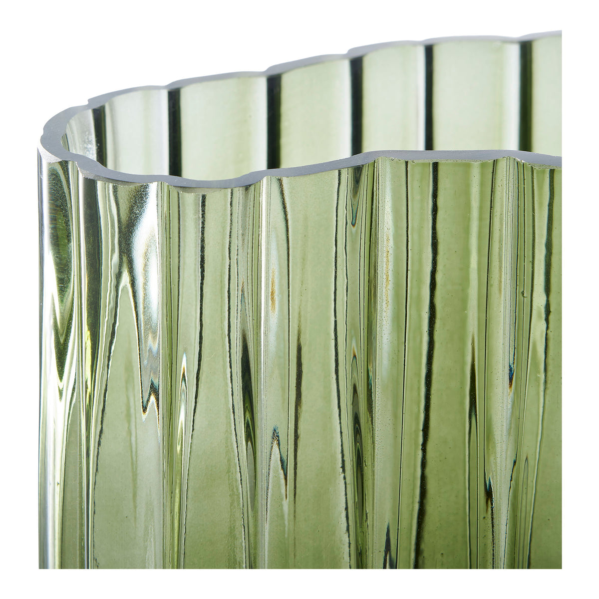 Vase – Rauchglas Grün, 21 × 12 × 26,5 cm – Ansicht 3