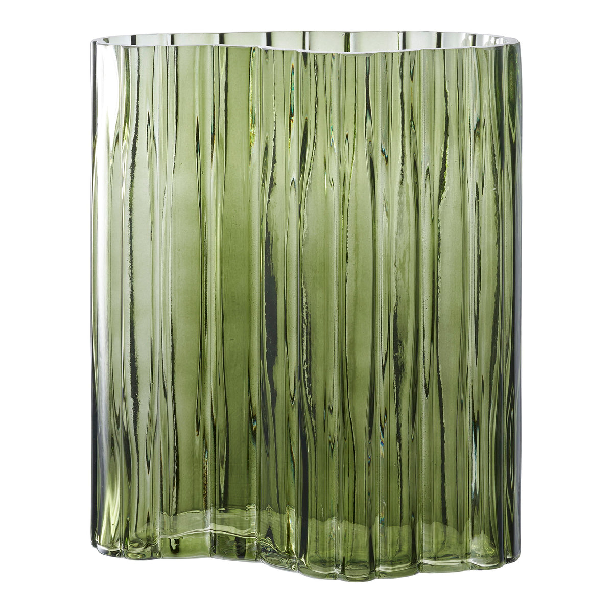 Vase – Rauchglas Grün, 21 × 12 × 26,5 cm von Luiva Living