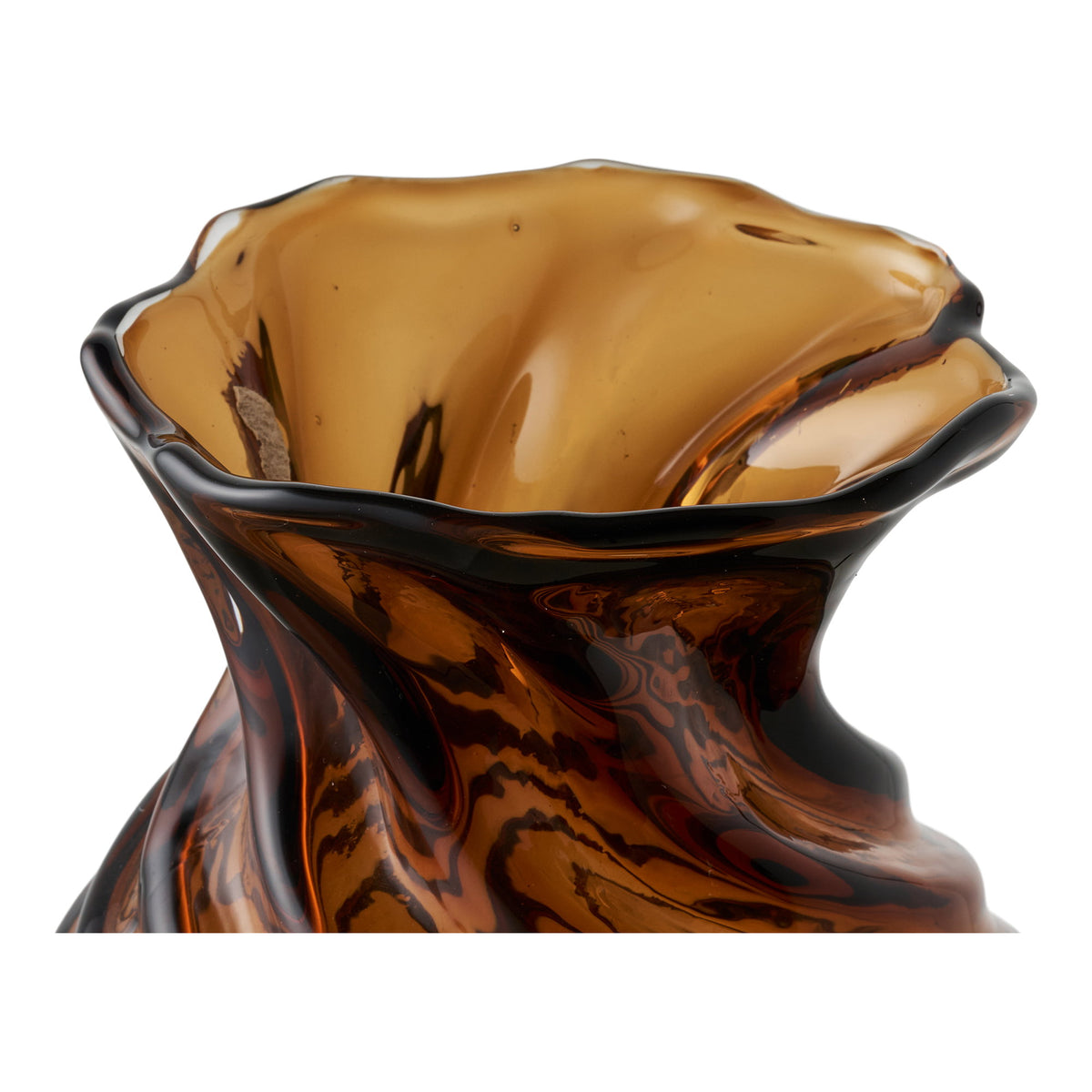 Vase – Rauchglas, mundgeblasen Braun, ø 16 × 18,5 cm – Ansicht 2