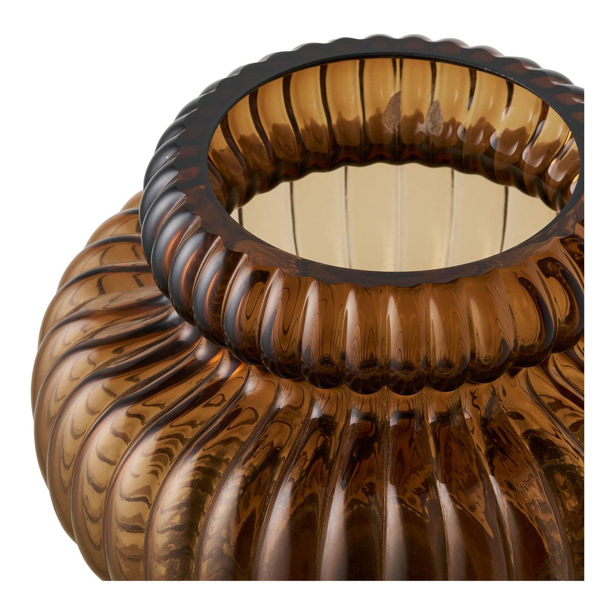 Vase – Rauchglas, mundgeblasen Braun, ø 20 × 16 cm – Ansicht 2