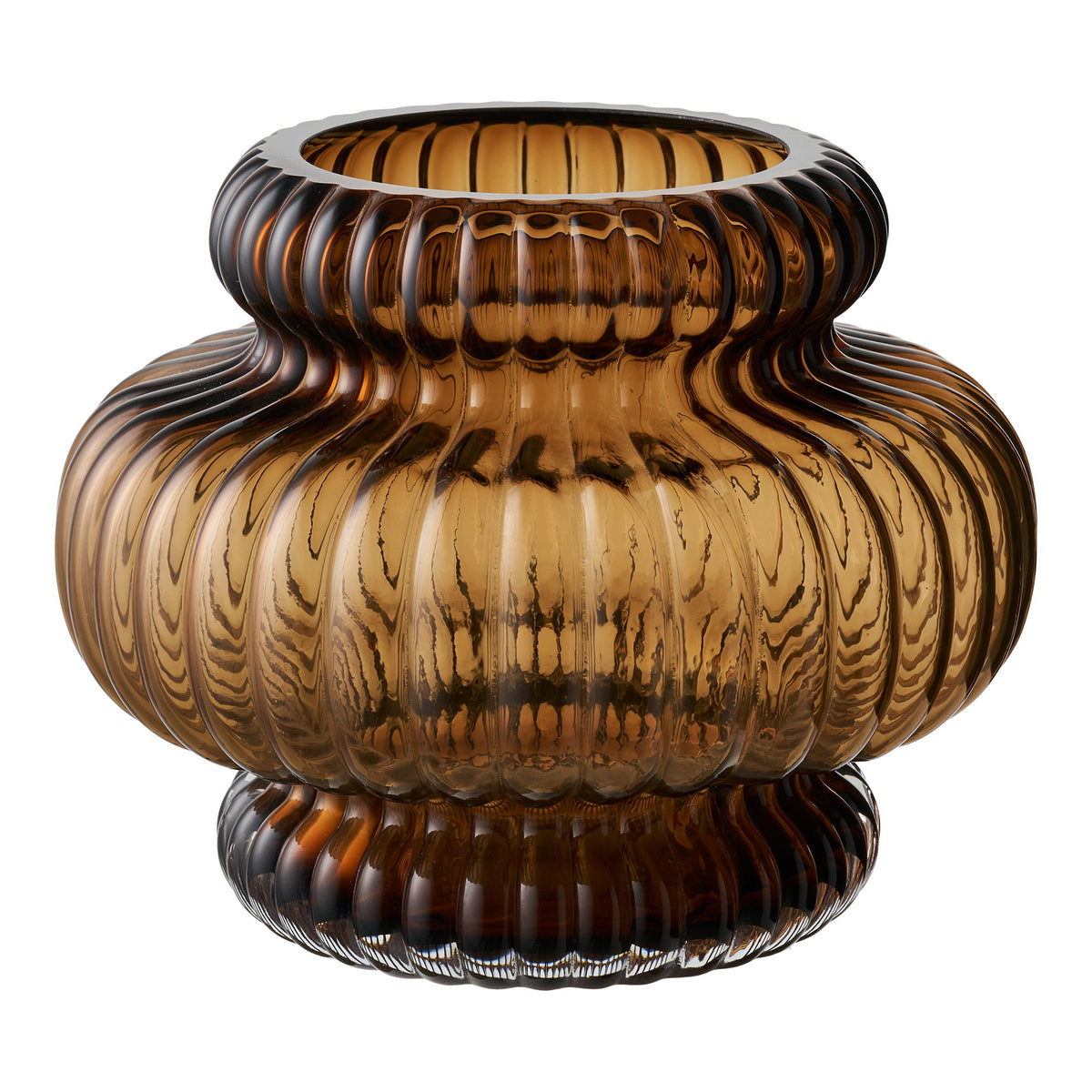 Vase – Rauchglas, mundgeblasen Braun, ø 20 × 16 cm von Luiva Living
