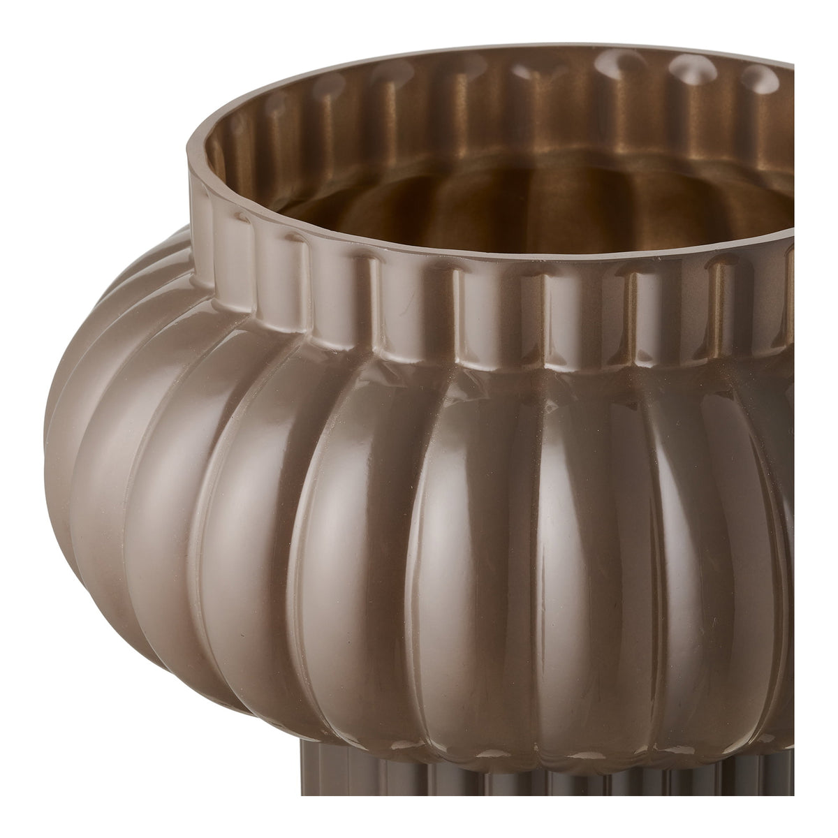 Vase – Glas, mundgeblasen Braun, ø 27 × 27 cm – Ansicht 2