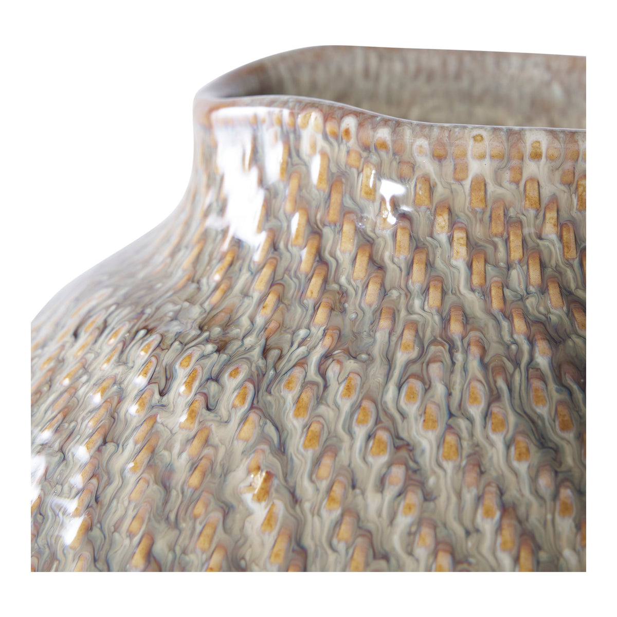 Vase – Keramik Weiß/Grün, ø 26 × 30,5 cm – Ansicht 2