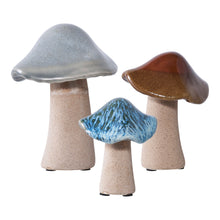 Deko-Pilz 3er-Set – Keramik Grün/Braun/Blau von Luiva Living