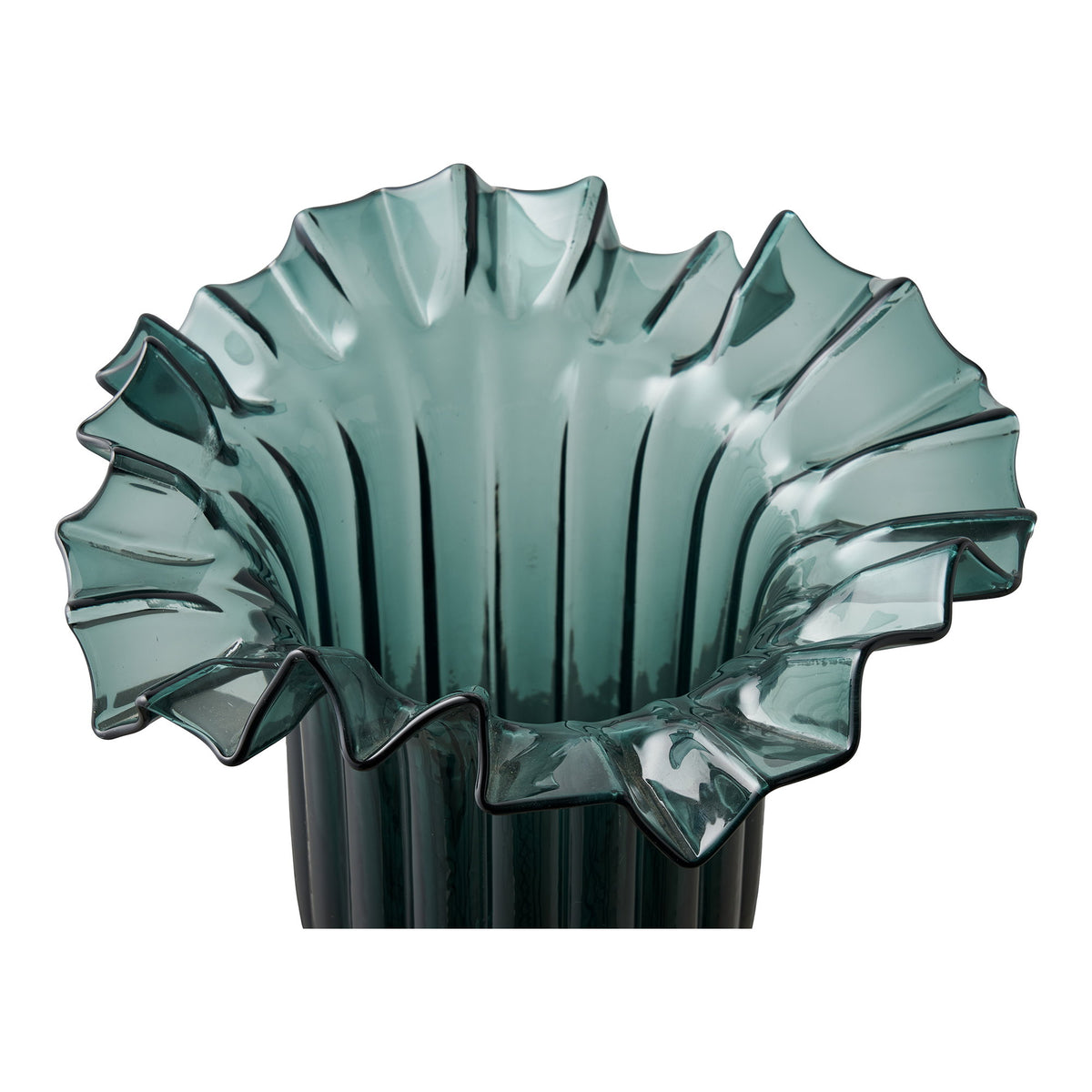 Vase – Glas, mundgeblasen Dunkelgrün, ø 25 × 30 cm – Ansicht 2