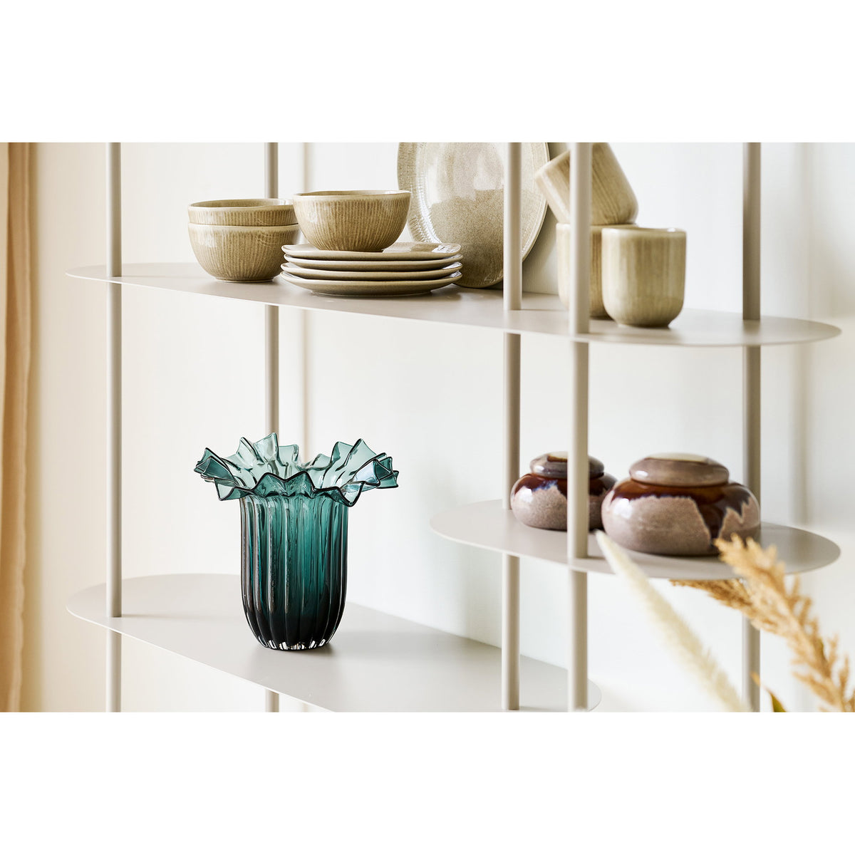 Vase – Glas, mundgeblasen Dunkelgrün, ø 25 × 30 cm – Ansicht 5