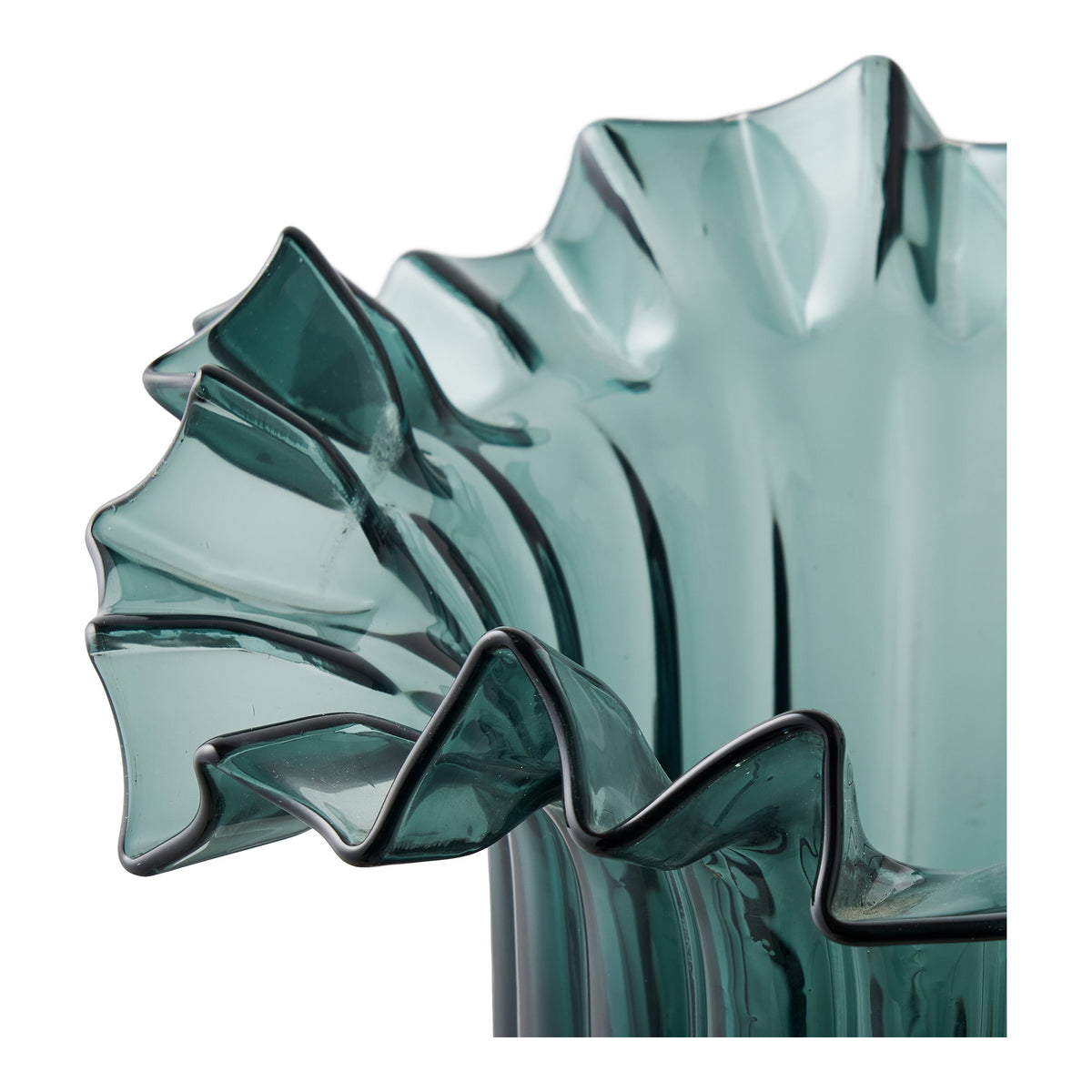 Vase – Glas, mundgeblasen Dunkelgrün, ø 25 × 30 cm – Ansicht 3