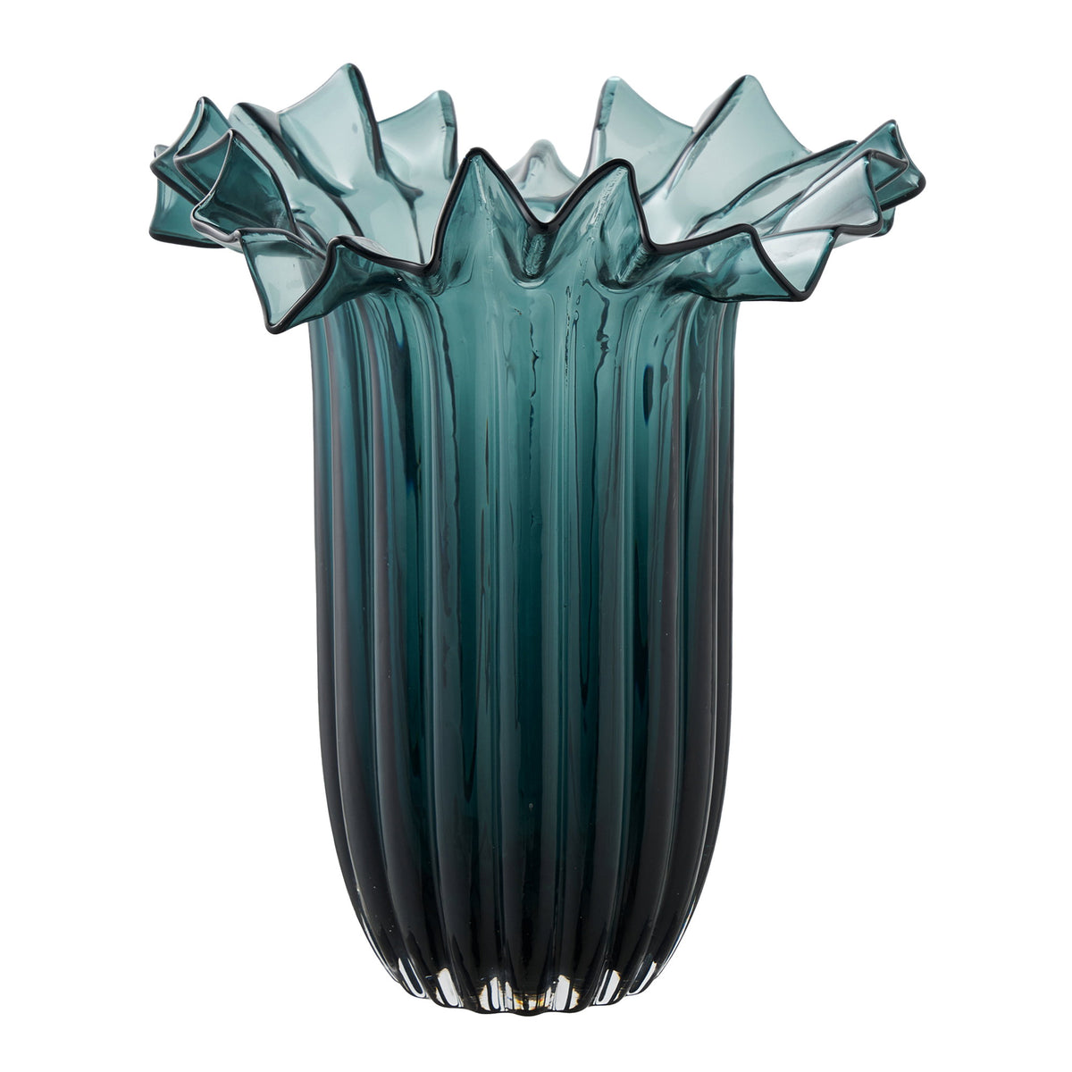 Vase – Glas, mundgeblasen Dunkelgrün, ø 25 × 30 cm von Luiva Living