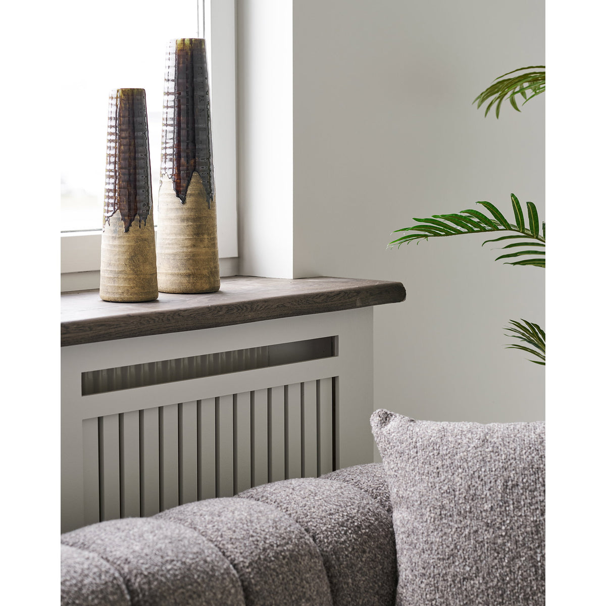 Vase – Keramik Braun, ø 12,5 × 48 cm – Ansicht 6