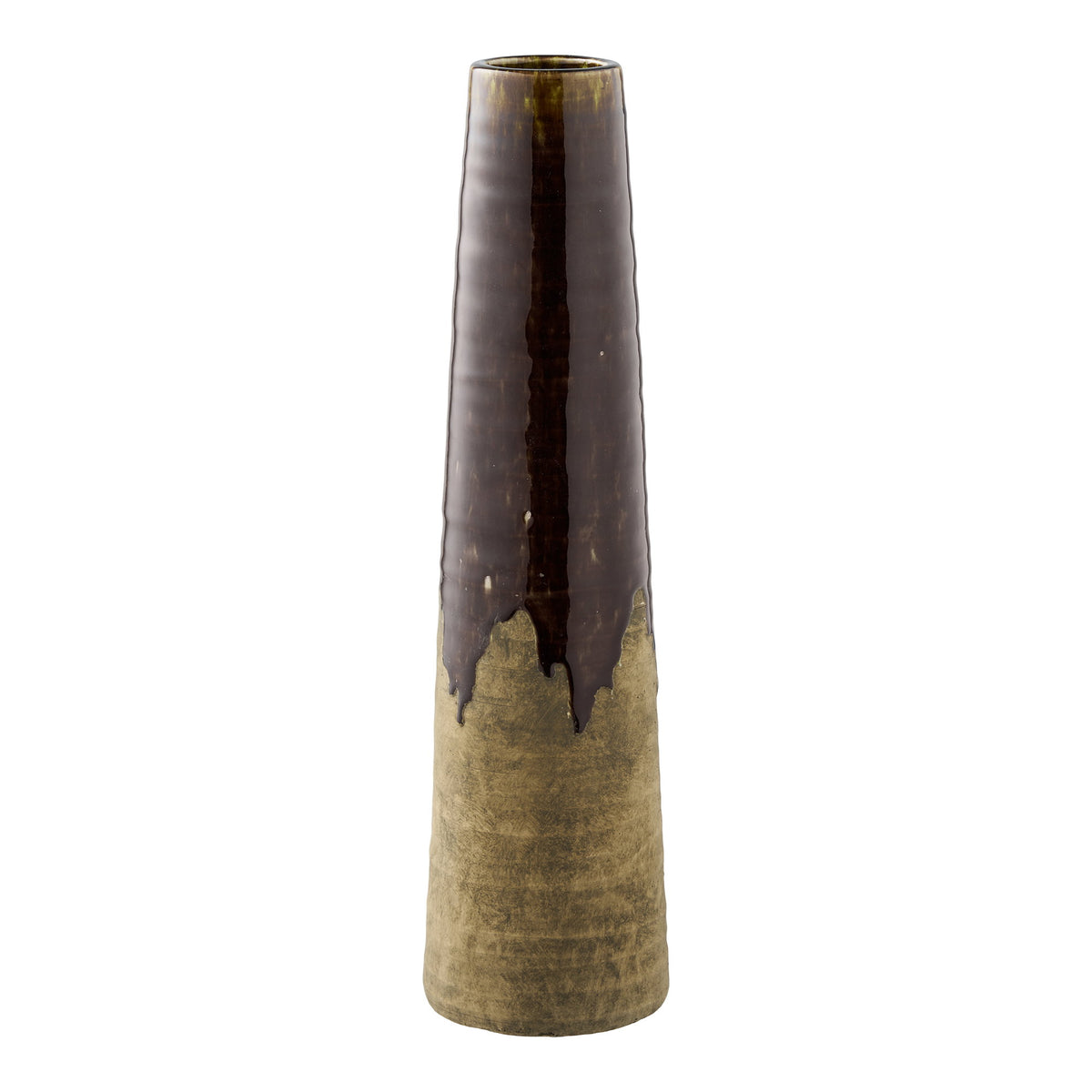 Vase – Keramik Braun, ø 12,5 × 48 cm von Luiva Living