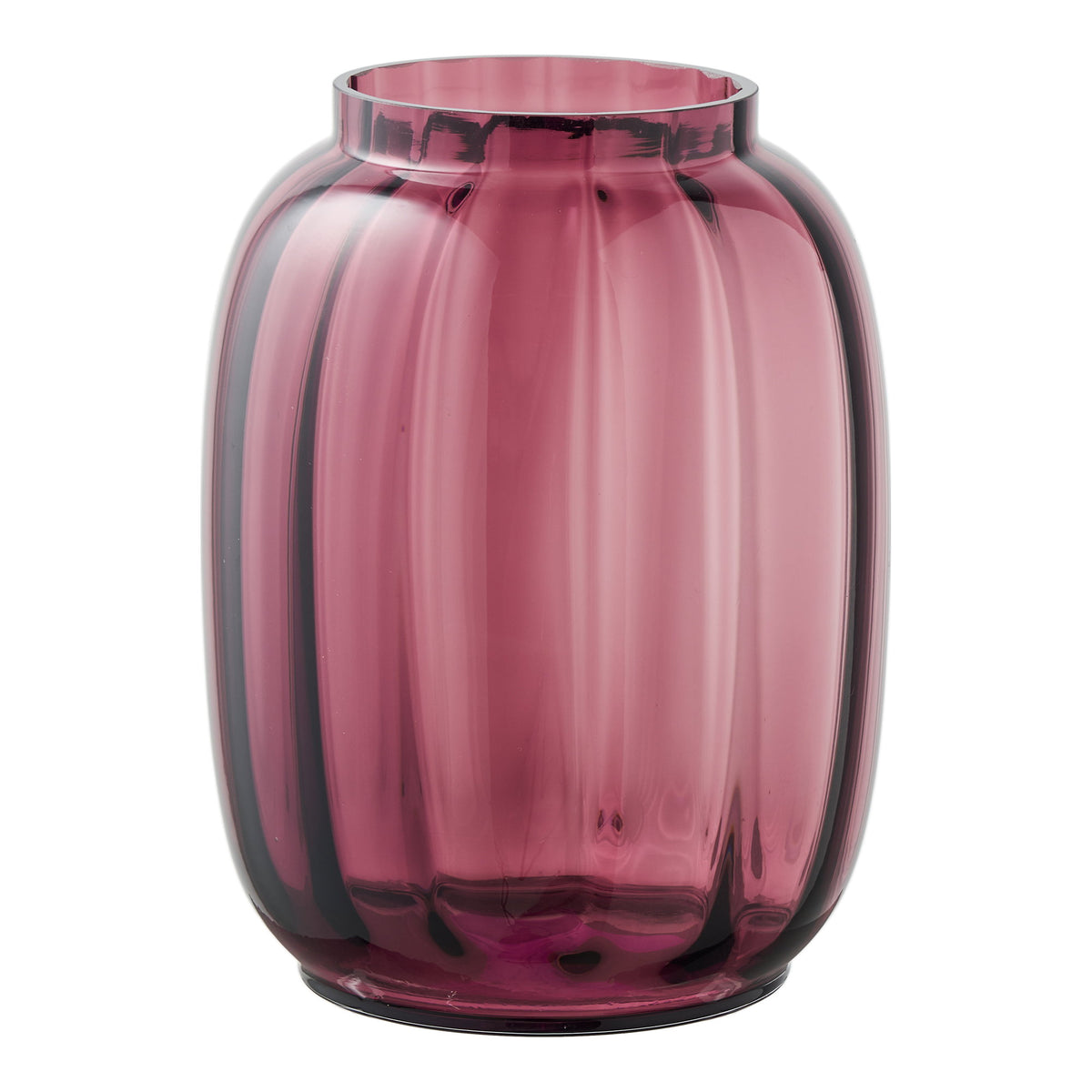 Vase – Glas, mundgeblasen Kastanienrot, ø 17 × 21 cm von Luiva Living