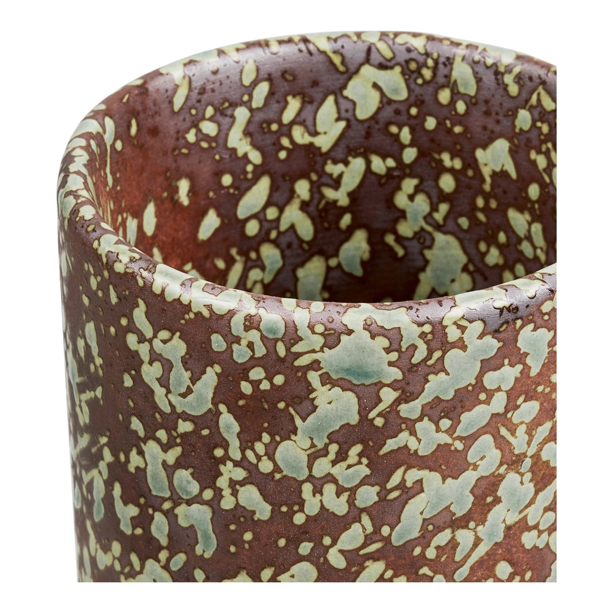 Vase – Keramik Dunkelbraun/Waldgrün, ø 9,5 × 20 cm – Ansicht 2