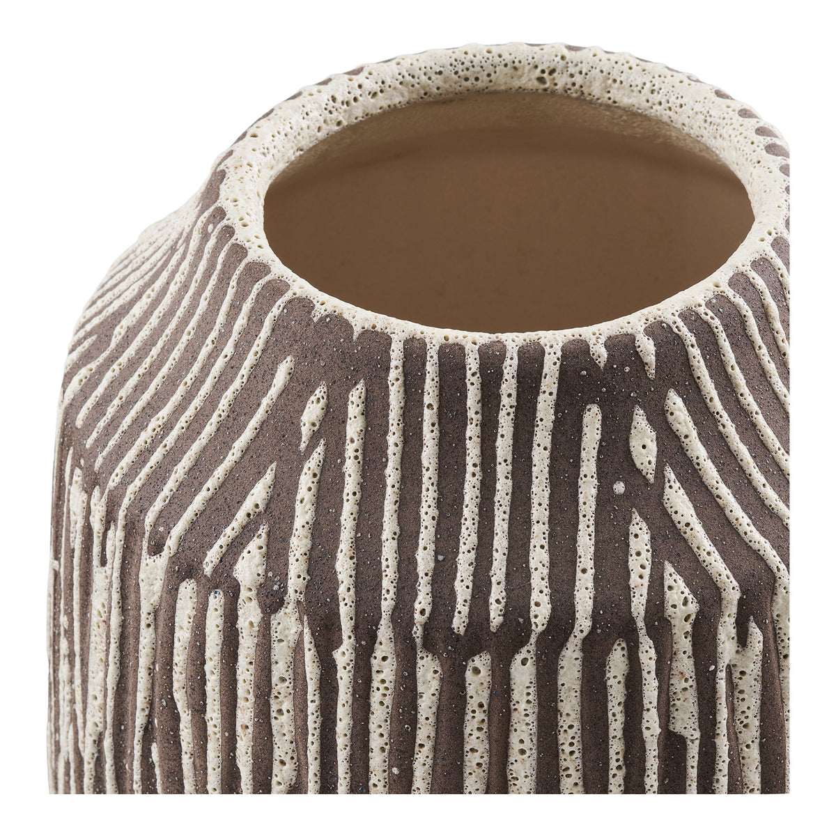 Vase – Keramik Braun/Weiß, ø 18 × 28,5 cm – Ansicht 2
