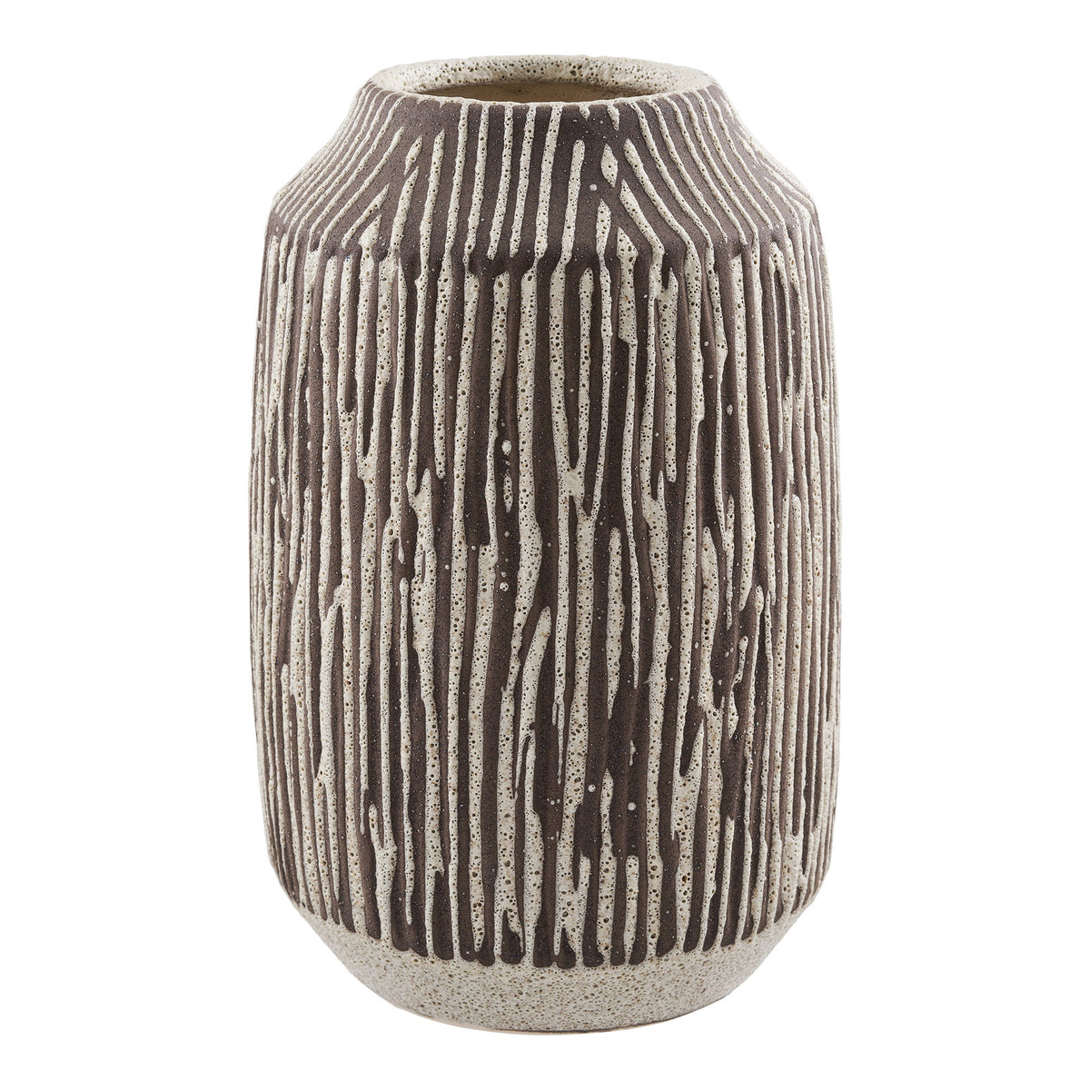 Vase – Keramik Braun/Weiß, ø 18 × 28,5 cm von Luiva Living