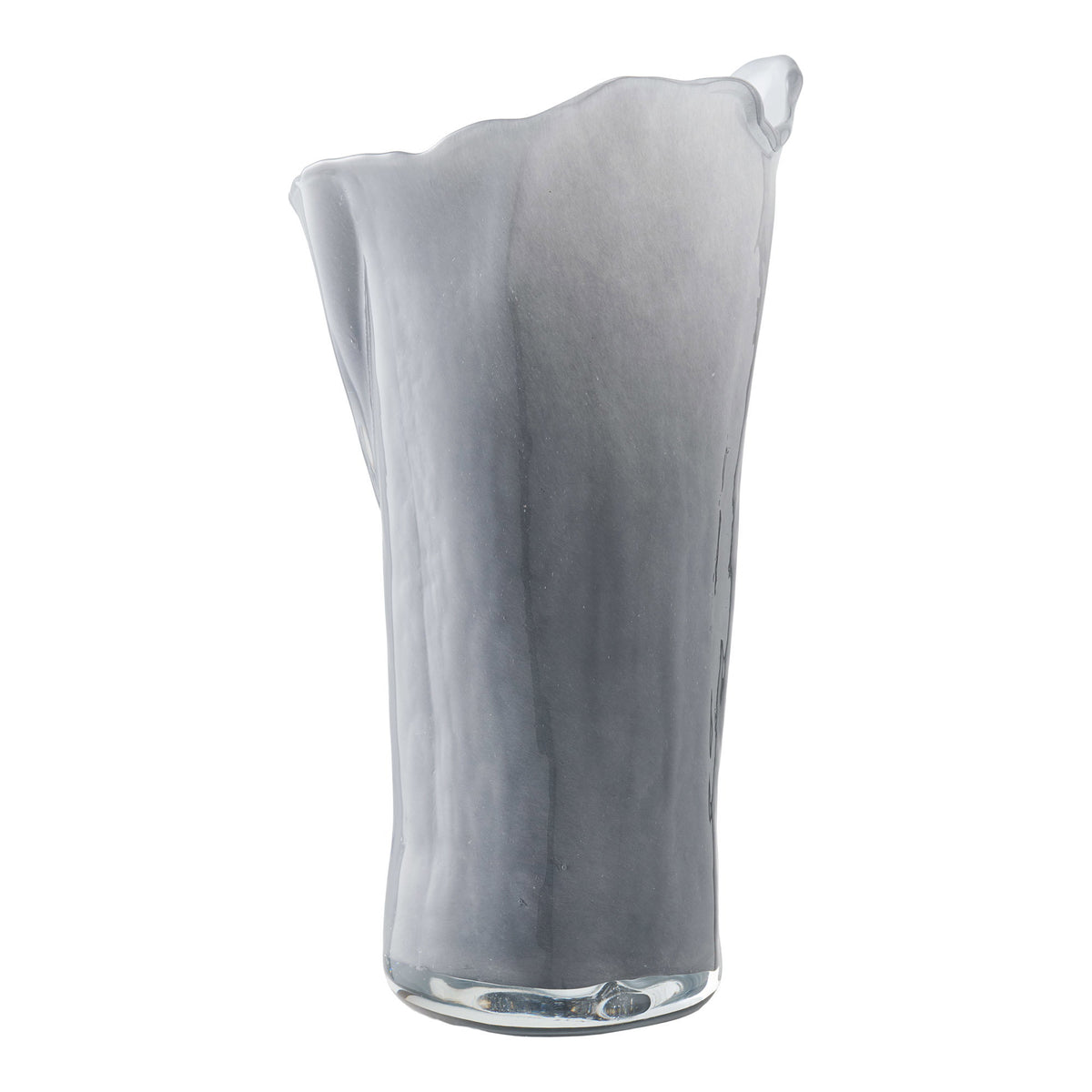 Vase – Glas, mundgeblasen Grau/Weiß, 13 × 12,5 × 24 cm – Ansicht 3