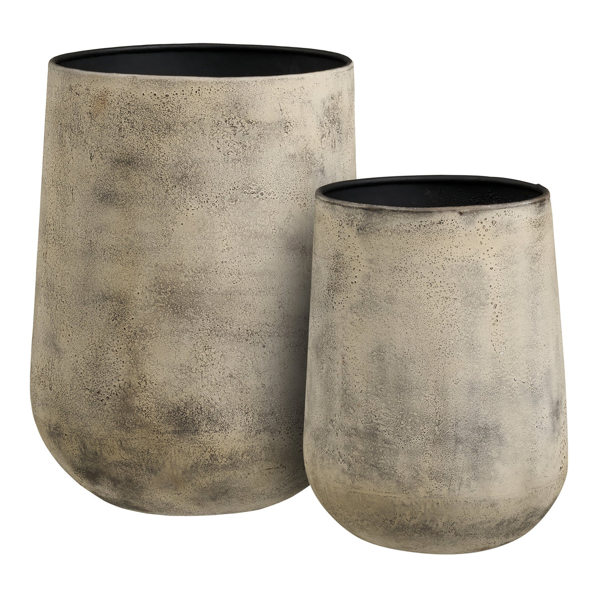 Amira Deko-Topf 2er-Set – Metall Antikbeige – Ansicht 4