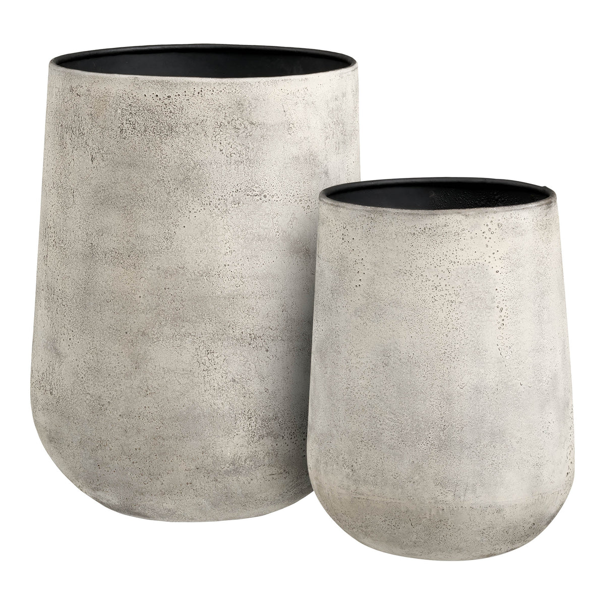 Amira Deko-Topf 2er-Set – Metall Antikbeige von Luiva Living