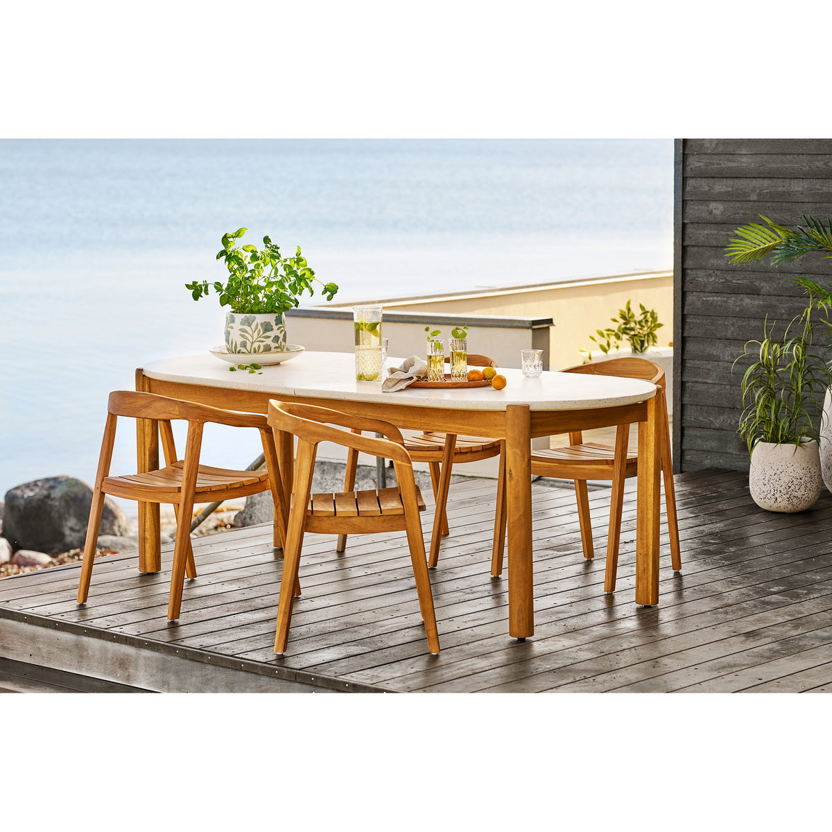Übertopf – Keramik Weiß-Mix, ø 22,5 × 17,5 cm – Ansicht 6