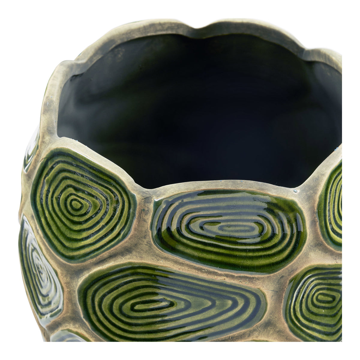 Übertopf – Keramik Waldgrün/Braun, ø 18 × 16 cm – Ansicht 2