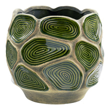 Übertopf – Keramik Waldgrün/Braun, ø 18 × 16 cm von Luiva Living