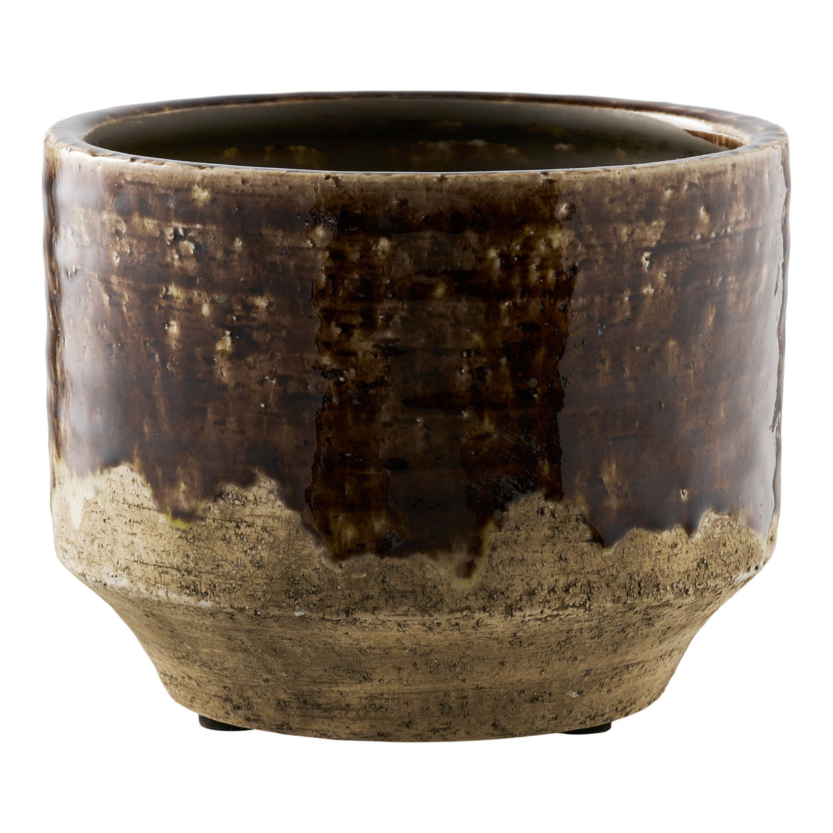 Übertopf – Keramik Braun, ø 16,5 × 12,5 cm von Luiva Living
