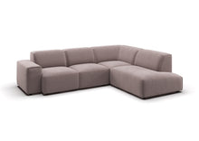 Lund Ecksofa in L-Form in Feincord Altrosa, Ecke rechts