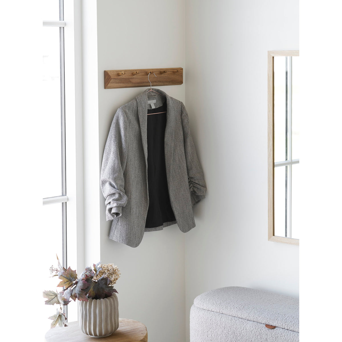 Simon Wandgarderobe mit 5 Haken – Eiche Natur, 50 × 8,5 cm – Ansicht 4