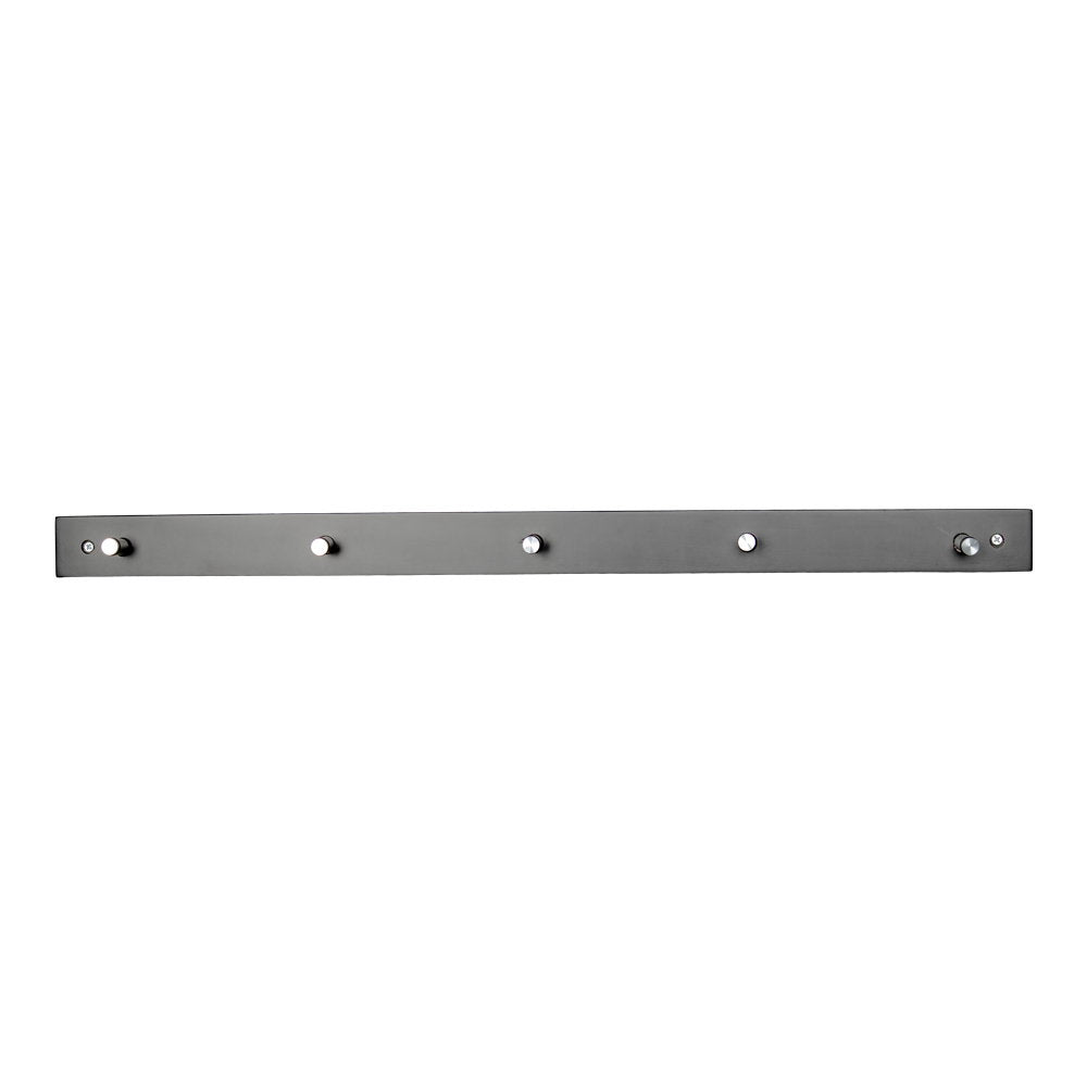 Elsa Wandgarderobe mit 5 Haken – Holz/Metall Schwarz, 70 × 5 cm von Luiva Living