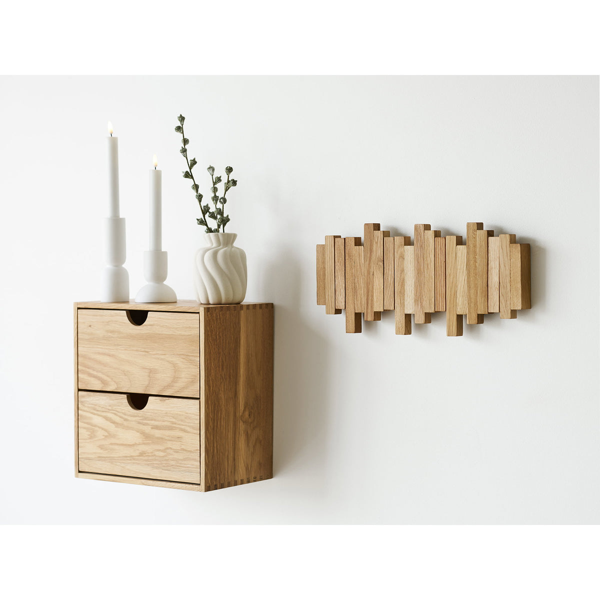 Maja Wandgarderobe – Eiche Natur, 40 × 18 cm – Ansicht 8