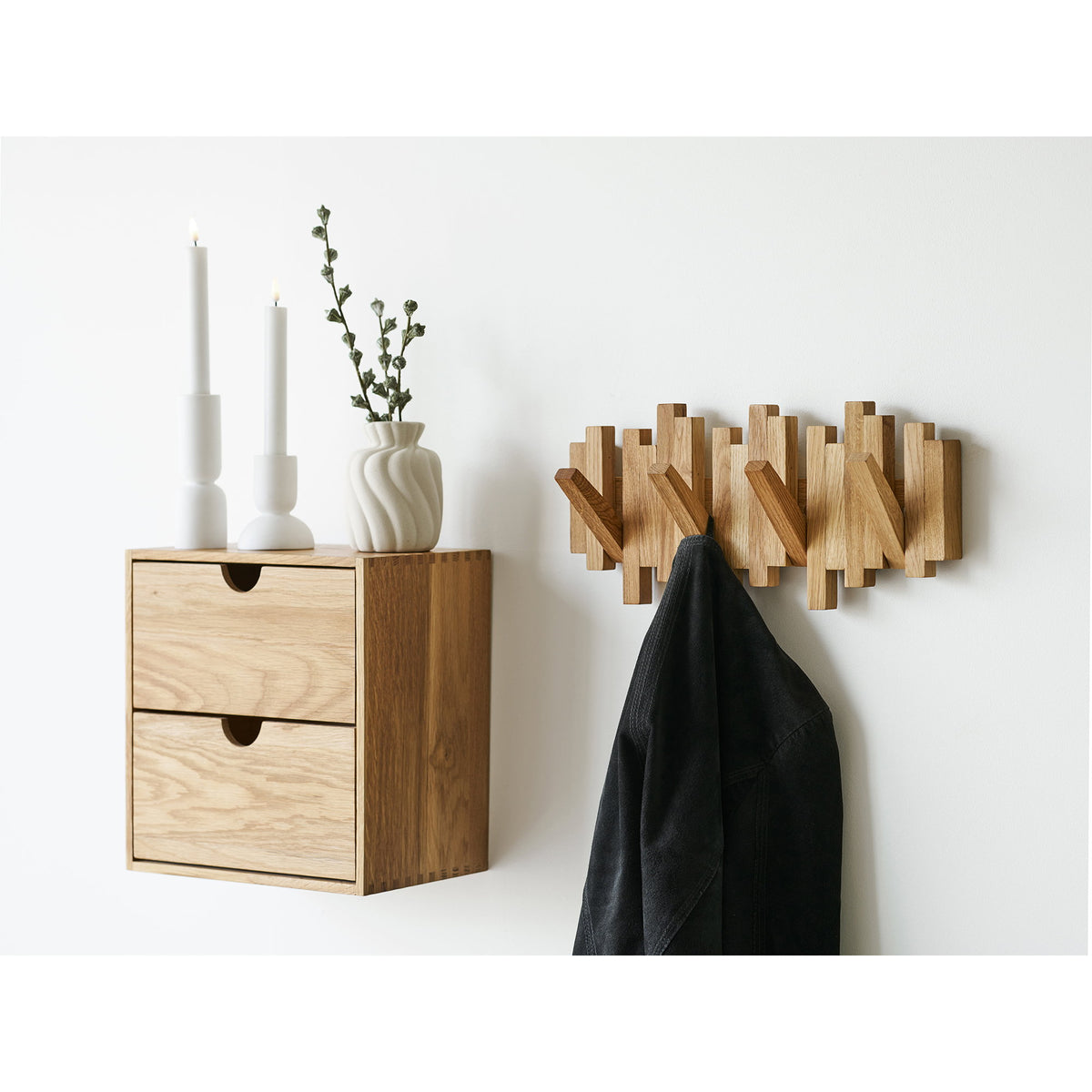 Maja Wandgarderobe – Eiche Natur, 40 × 18 cm – Ansicht 9