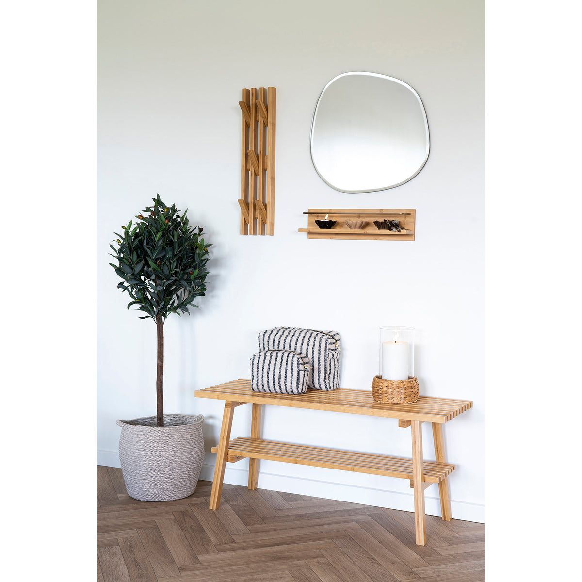 Yorick Wandgarderobe – Bambus Natur, 14 × 60 cm – Ansicht 5