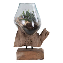 Inken Deko-Objekt in Tropfenform – Teak/Glas Natur, H 25 cm von Luiva Living