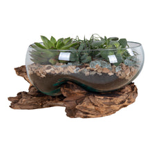 Inken Deko-Objekt in Tropfenform – Teak/Glas Natur, H 20 cm von Luiva Living