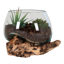 Inken Deko-Objekt in Tropfenform – Teak/Glas Natur, H 15 cm von Luiva Living