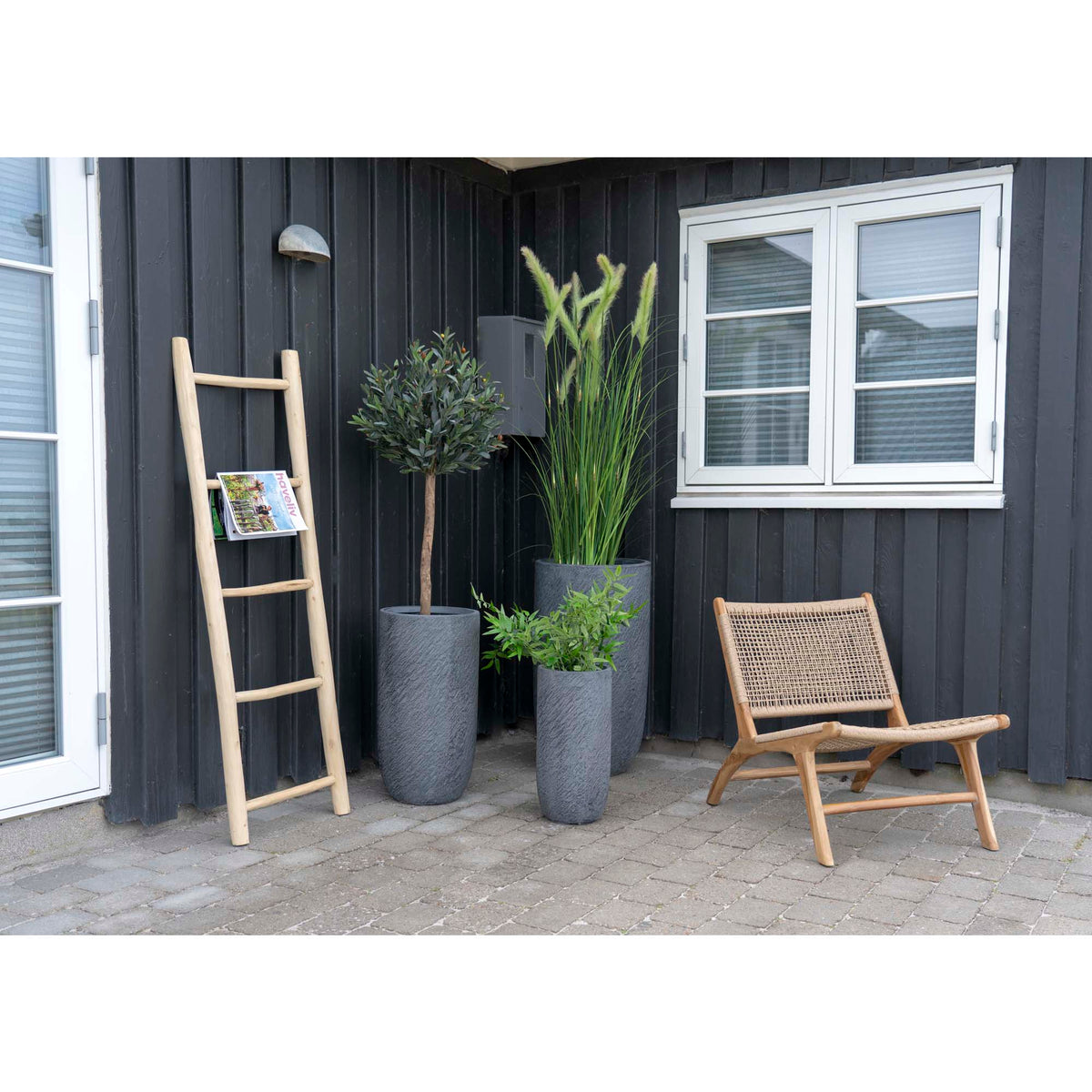 Deko-Leiter – Teak Natur, 50 × 150 cm – Ansicht 5
