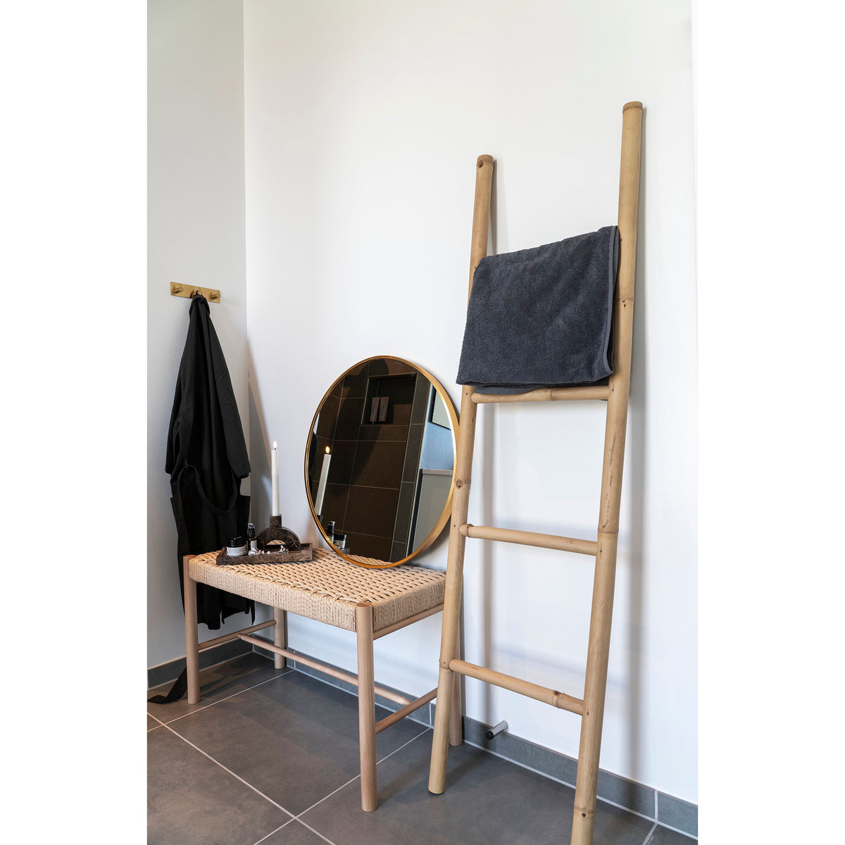 Deko-Leiter – Teak Natur, 50 × 150 cm – Ansicht 8