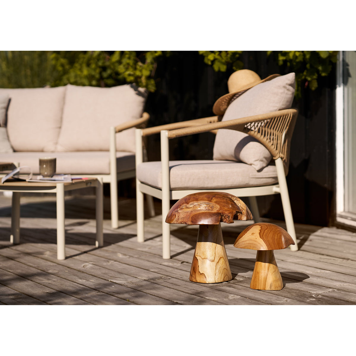 Anda Deko-Pilz 2er-Set – Teak Natur – Ansicht 6