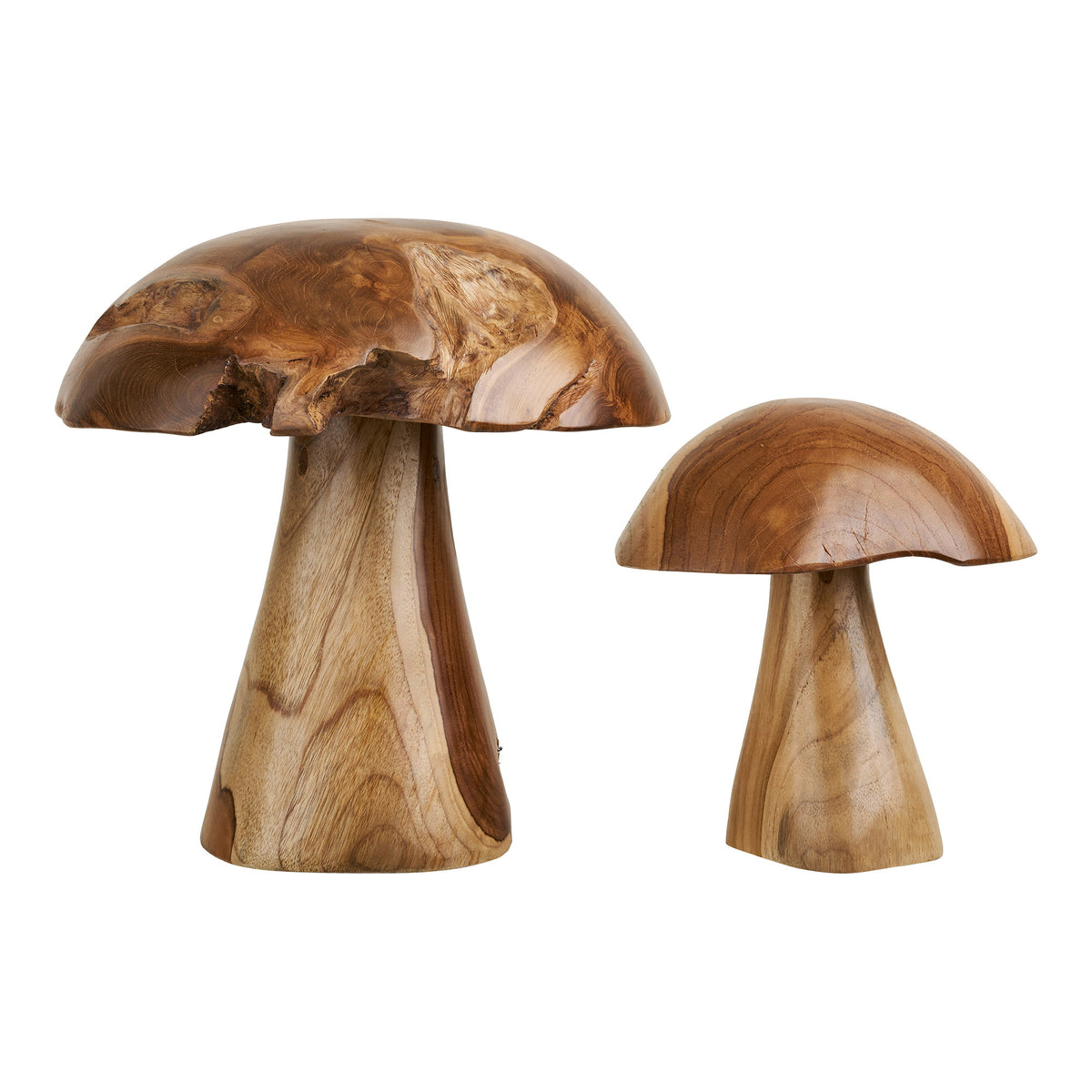 Anda Deko-Pilz 2er-Set – Teak Natur – Ansicht 2