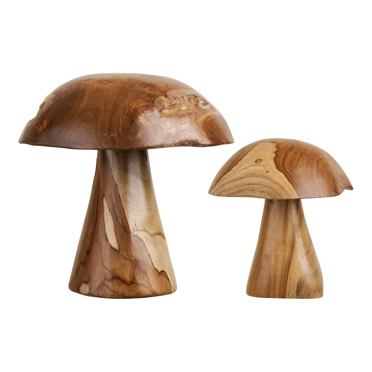 Anda Deko-Pilz 2er-Set – Teak Natur von Luiva Living