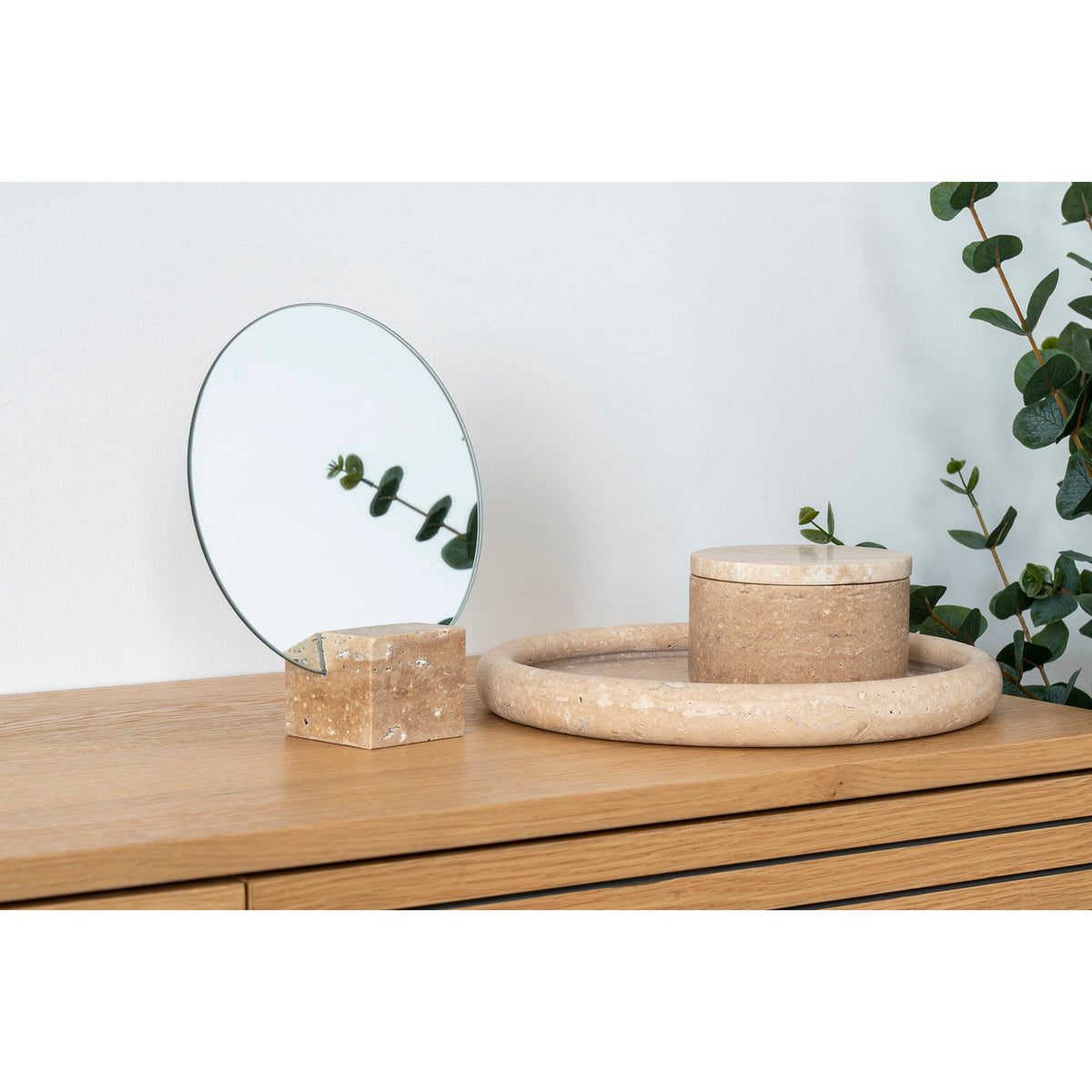 Tablett – Travertin Natur, ø 25,5 cm – Ansicht 4