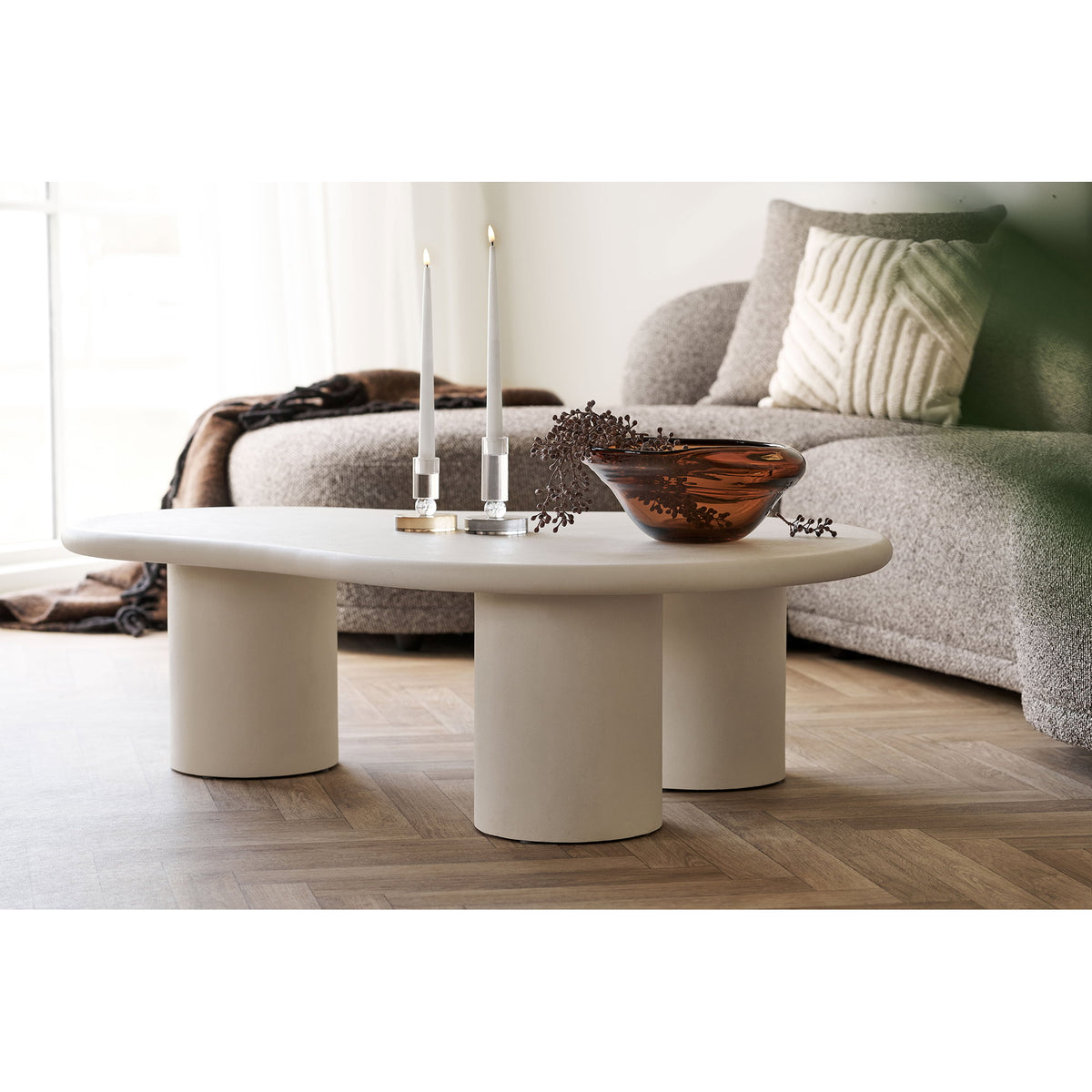 Schale – Glas, mundgeblasen Rauchbraun, 29 × 26 × 11 cm – Ansicht 3