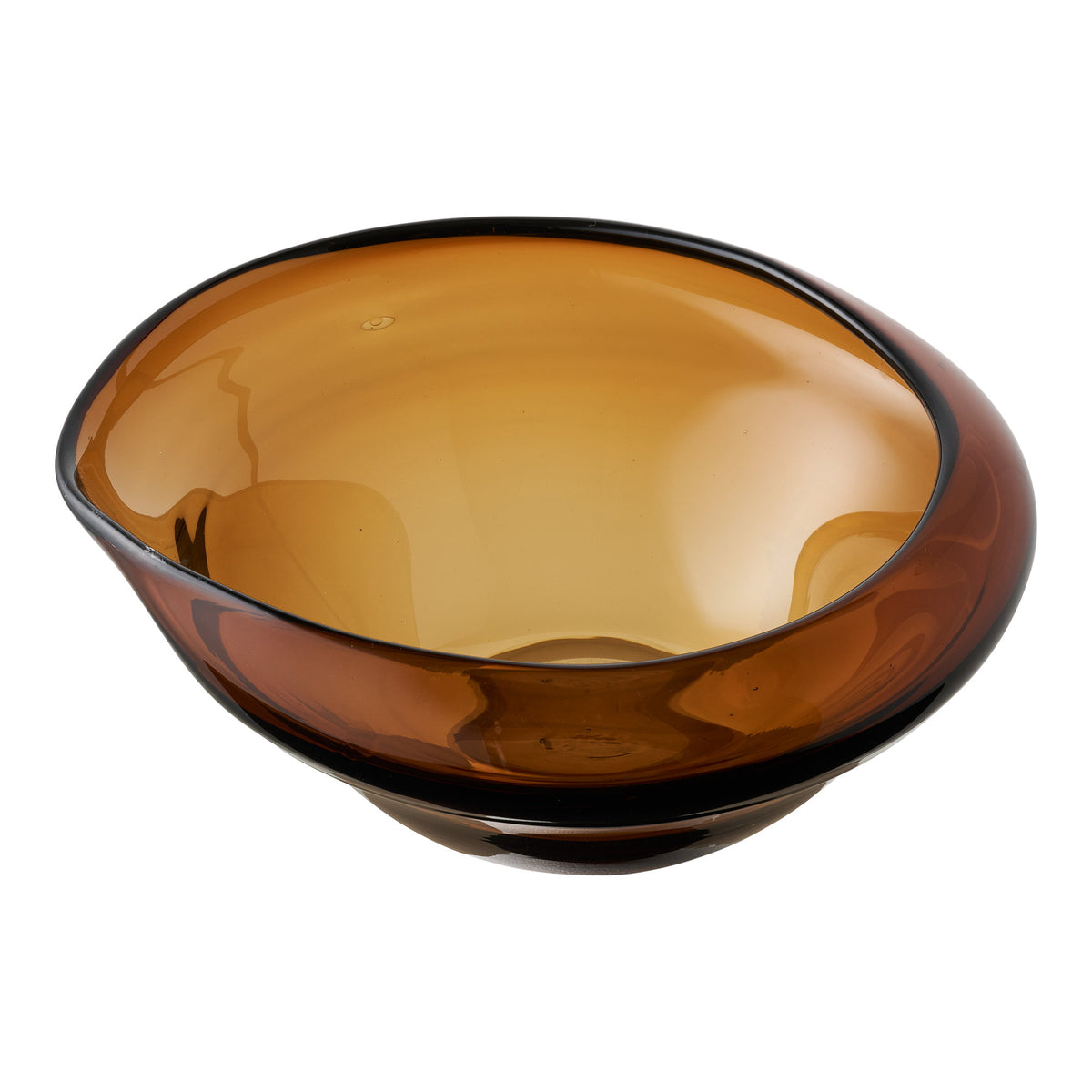 Schale – Glas, mundgeblasen Rauchbraun, 29 × 26 × 11 cm – Ansicht 2