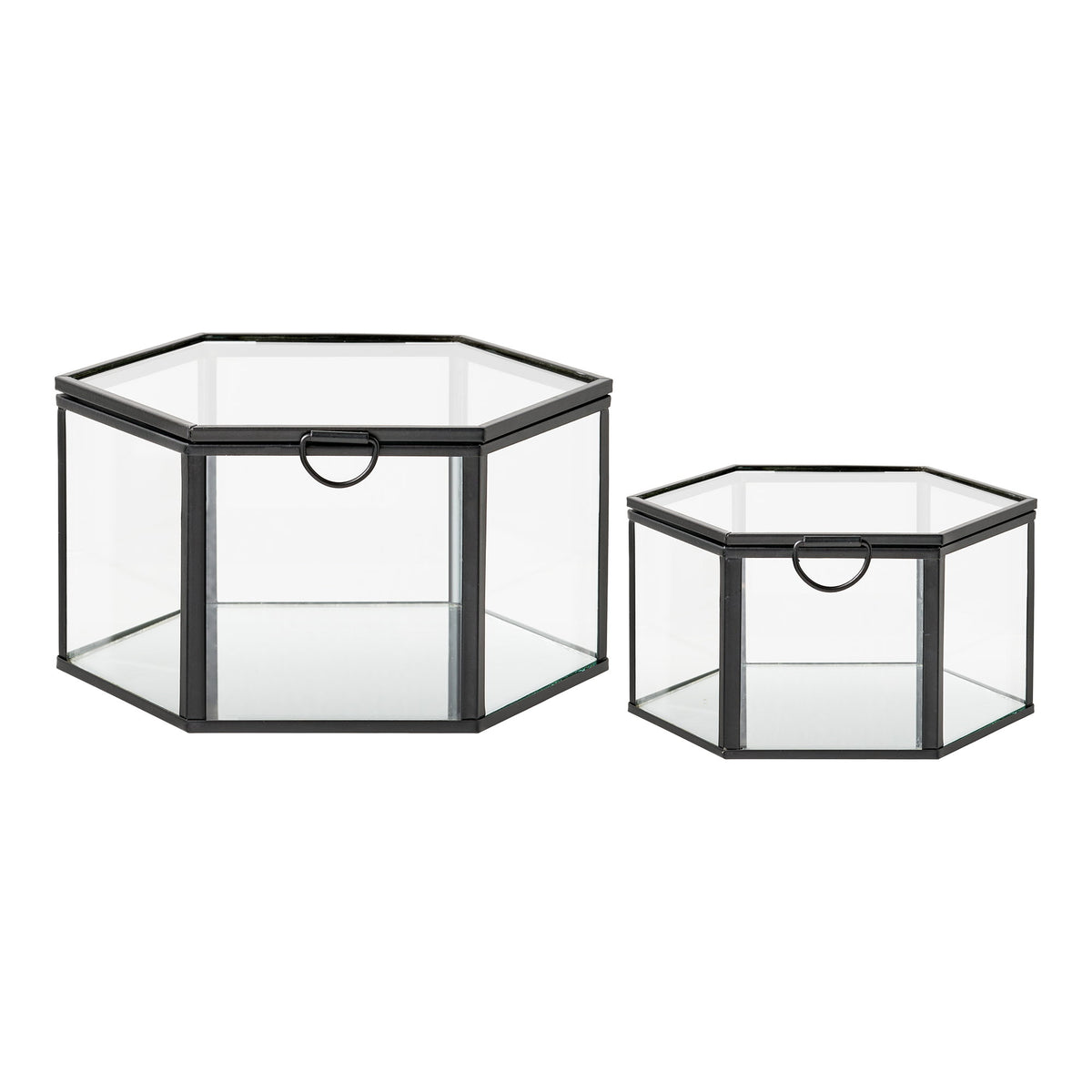 Amy Box 2er-Set – Glas/Metall Klar/Schwarz von Luiva Living