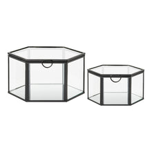 Amy Box 2er-Set – Glas/Metall Klar/Schwarz von Luiva Living