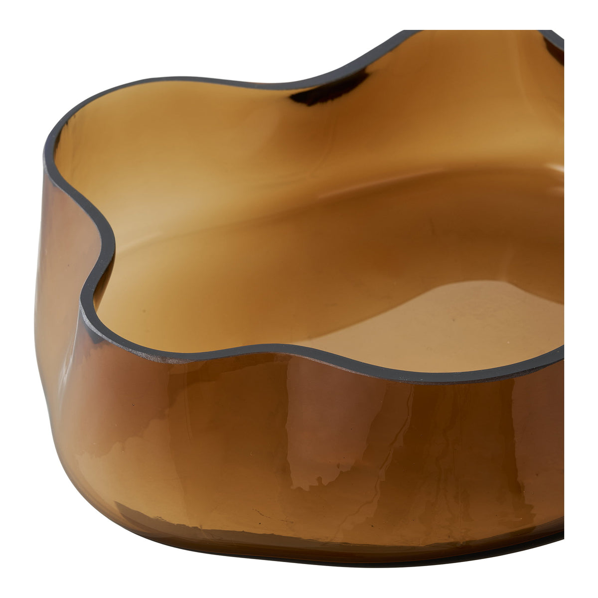 Tablett – Glas Rauchbraun, 29,5 × 24 × 7 cm – Ansicht 3
