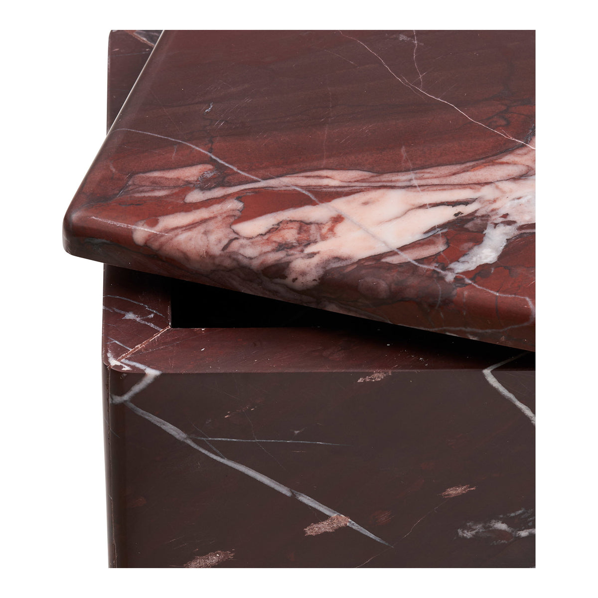 Gefäß – Marmor Kastanienrot, 12 × 12 × 8 cm – Ansicht 2