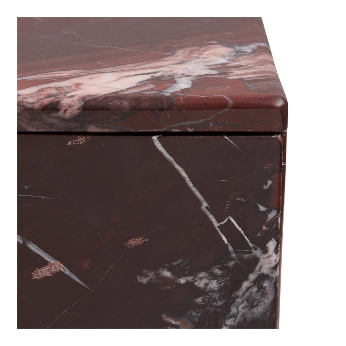 Gefäß – Marmor Kastanienrot, 12 × 12 × 8 cm – Ansicht 3