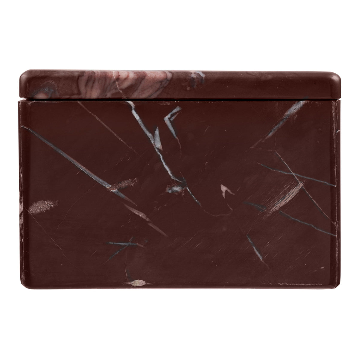 Gefäß – Marmor Kastanienrot, 12 × 12 × 8 cm – Ansicht 4