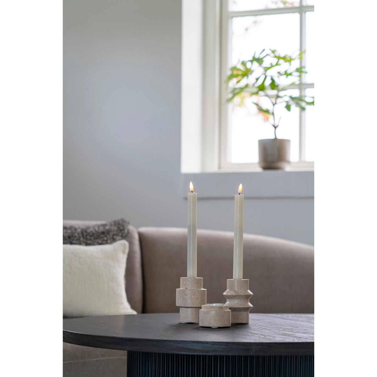 Kerzenhalter – Travertin Natur, ø 7 × 10 cm · Variante 1 – Ansicht 3