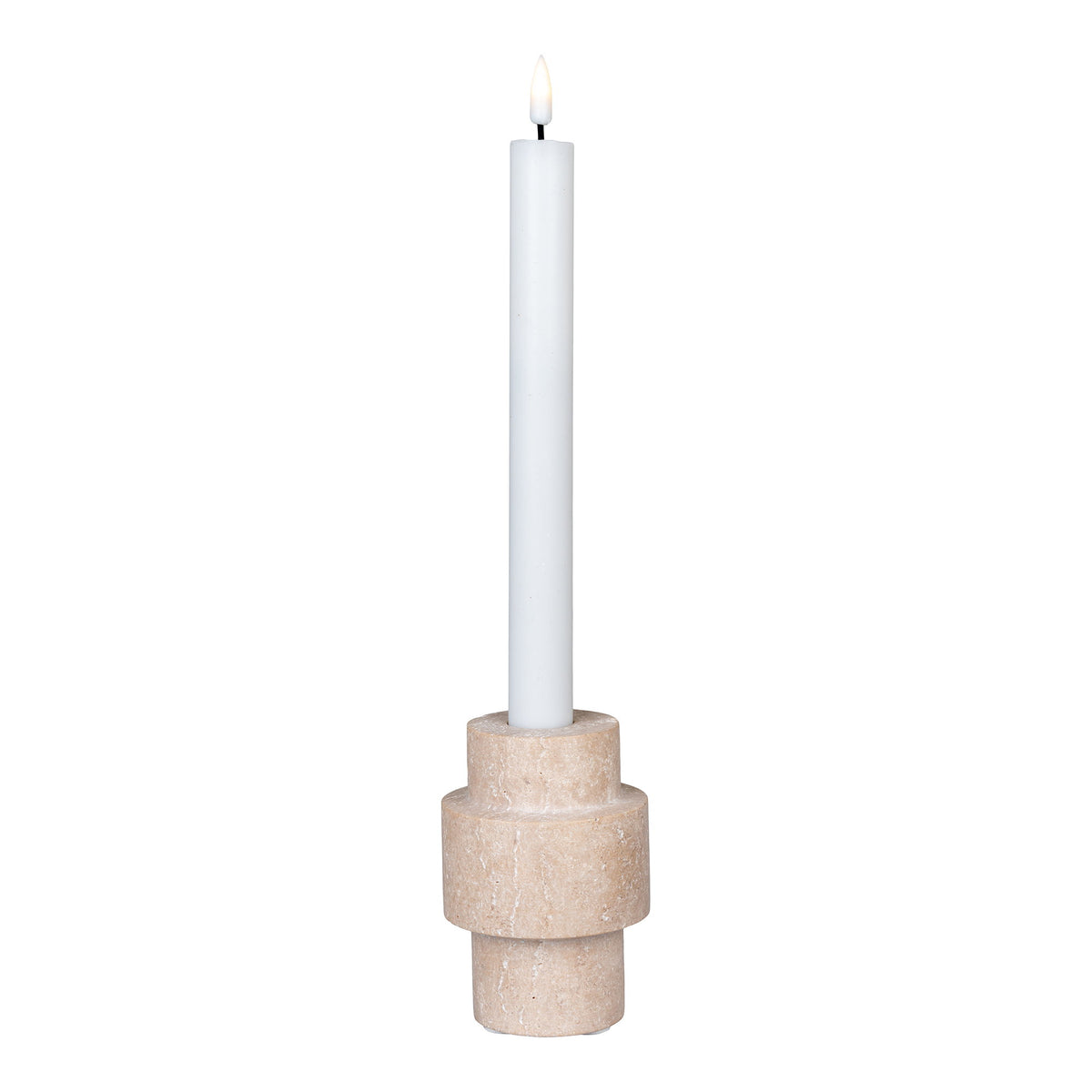 Kerzenhalter – Travertin Natur, ø 7 × 10 cm · Variante 1 von Luiva Living
